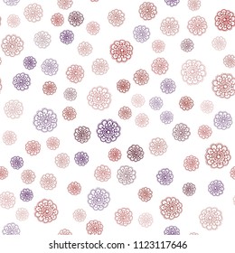 Dark Red vector seamless doodle bright layout. Colorful illustration in doodle style with flowers. Brand-new style for your business design.