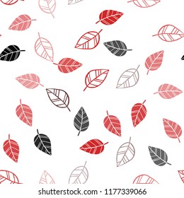 Dark Red vector seamless doodle template with leaves. An elegant bright illustration with leaves in Natural style. Template for business cards, websites.