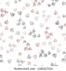 Dark Red vector seamless doodle texture with leaves. Decorative illustration with doodles on abstract template. Pattern for trendy fabric, wallpapers.