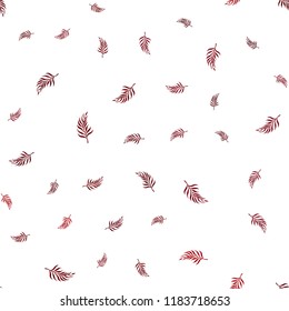 Dark Red vector seamless doodle template with leaves. Sketchy doodles with leaves on blurred background. Design for textile, fabric, wallpapers.