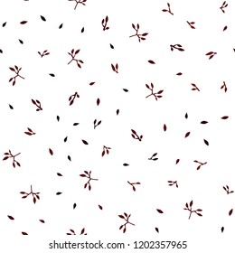 Dark Red vector seamless doodle background with leaves. An elegant bright illustration with leaves in Natural style. Pattern for design of window blinds, curtains.