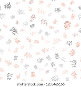 Dark Red vector seamless doodle layout with leaves, branches. An elegant bright illustration with leaves and branches. Template for business cards, websites.