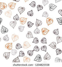 Dark Red vector seamless doodle pattern with leaves. Colorful abstract illustration with leaves in doodle style. Pattern for design of fabric, wallpapers.