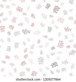 Dark Red vector seamless doodle layout with leaves, branches. Glitter abstract illustration with leaves and branches. Trendy design for wallpaper, fabric makers.