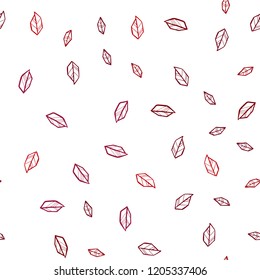 Dark Red vector seamless doodle texture with leaves. Colorful illustration in doodle style with leaves. Design for wallpaper, fabric makers.