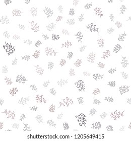 Dark Red vector seamless doodle pattern with leaves, branches. Colorful illustration in doodle style with leaves, branches. Pattern for design of fabric, wallpapers.