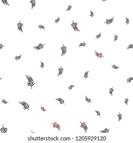 Dark Red vector seamless doodle pattern with leaves. Doodle illustration of leaves in Origami style with gradient. Design for textile, fabric, wallpapers.
