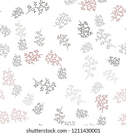 Dark Red vector seamless doodle pattern with branches. Colorful illustration in doodle style with leaves, branches. Pattern for trendy fabric, wallpapers.