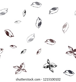 Dark Red vector seamless doodle pattern with leaves. An elegant bright illustration with leaves in Natural style. Pattern for design of fabric, wallpapers.