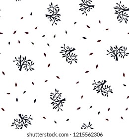 Dark Red vector seamless doodle layout with leaves, branches. An elegant bright illustration with leaves and branches. Design for textile, fabric, wallpapers.