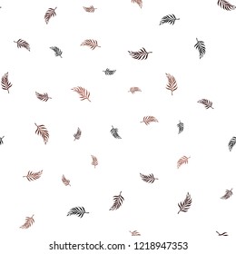 Dark Red vector seamless doodle template with leaves. Shining colored illustration with leaves in doodle style. Pattern for design of window blinds, curtains.
