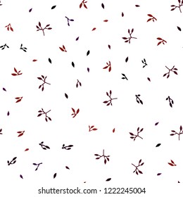 Dark Red vector seamless doodle template with leaves. Colorful abstract illustration with leaves in doodle style. Design for textile, fabric, wallpapers.