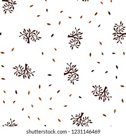 Dark Red vector seamless doodle pattern with leaves, branches. Modern abstract illustration with leaves and branches. Texture for window blinds, curtains.