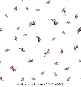 Dark Red vector seamless doodle pattern with leaves. A vague abstract illustration with leaves in doodles style. Pattern for design of window blinds, curtains.