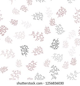 Dark Red vector seamless doodle texture with branches. Doodle illustration of leaves and branches in Origami style. Texture for window blinds, curtains.