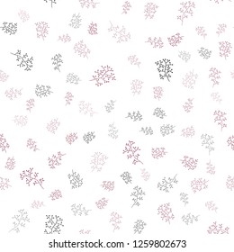 Dark Red vector seamless doodle texture with leaves, branches. Colorful abstract illustration with leaves in doodle style. Design for textile, fabric, wallpapers.