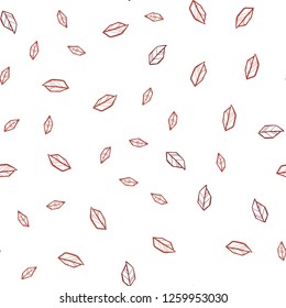 Dark Red vector seamless doodle template with leaves. Modern geometrical abstract illustration with leaves. Texture for window blinds, curtains.