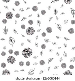 Dark Red vector seamless doodle layout with leaves, flowers. Glitter abstract illustration with leaves and flowers. Trendy design for wallpaper, fabric makers.