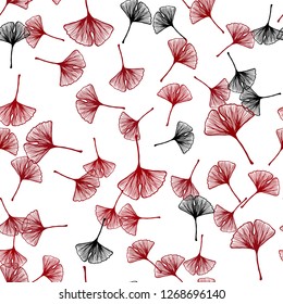 Dark Red vector seamless doodle texture with leaves. Brand new colored illustration in blurry style with leaves. Template for business cards, websites.