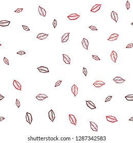 Dark Red vector seamless doodle backdrop with leaves. New colorful illustration in doodle style with leaves. Template for business cards, websites.