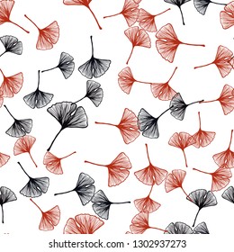 Dark Red vector seamless doodle pattern with leaves. Creative illustration in blurred style with leaves. Design for wallpaper, fabric makers.