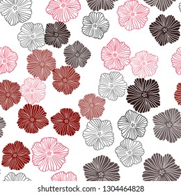 Dark Red vector seamless doodle backdrop with flowers. Colorful illustration in doodle style with flowers. Design for wallpaper, fabric makers.