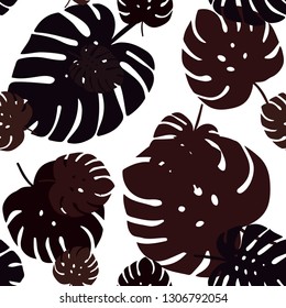 Dark Red vector seamless doodle texture with leaves. Glitter abstract illustration with doodles and leaves. Design for textile, fabric, wallpapers.