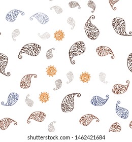 Dark Red vector seamless doodle backdrop with leaves and flowers. Modern abstract illustration with leaves and flowers. Design for textile, fabric, wallpapers.