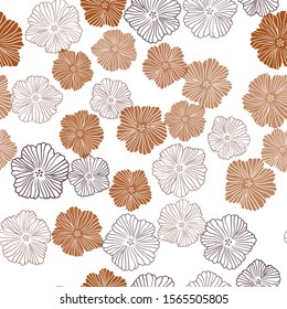 Dark Red vector seamless doodle layout with flowers. Flowers with gradient on white background. Pattern for trendy fabric, wallpapers.