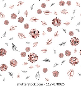 Dark Red vector seamless elegant template with leaves and flowers. Modern abstract illustration with leaves and flowers. A new texture for your wallpaper design.