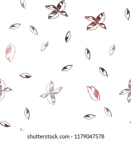 Dark Red vector seamless elegant pattern with leaves. A vague abstract illustration with leaves in doodles style. Trendy design for wallpaper, fabric makers.