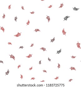 Dark Red vector seamless elegant wallpaper with leaves. leaves on blurred abstract background with gradient. Design for textile, fabric, wallpapers.