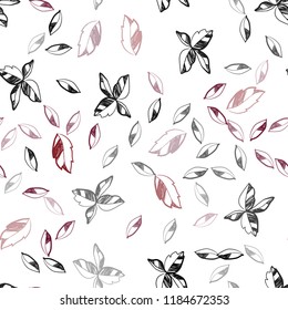 Dark Red vector seamless elegant wallpaper with leaves. Modern geometrical abstract illustration with leaves. Pattern for trendy fabric, wallpapers.
