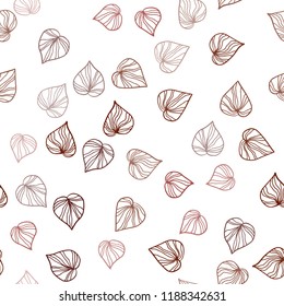 Dark Red vector seamless elegant template with leaves. Brand new colored illustration in blurry style with leaves. Pattern for design of fabric, wallpapers.