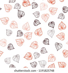 Dark Red vector seamless elegant background with leaves. Doodle illustration of leaves in Origami style with gradient. Pattern for trendy fabric, wallpapers.