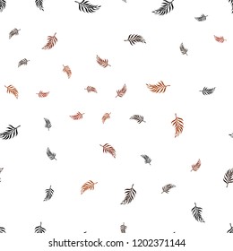 Dark Red vector seamless elegant template with leaves. A vague abstract illustration with leaves in doodles style. Template for business cards, websites.