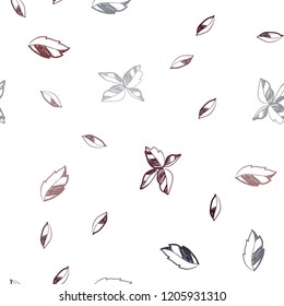 Dark Red vector seamless elegant pattern with leaves. Colorful abstract illustration with leaves in doodle style. Pattern for trendy fabric, wallpapers.