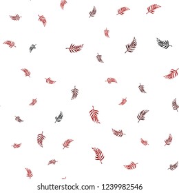 Dark Red vector seamless elegant wallpaper with leaves. Creative illustration in blurred style with leaves. Template for business cards, websites.