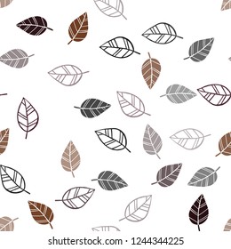 Dark Red vector seamless elegant wallpaper with leaves. Doodle illustration of leaves in Origami style with gradient. Pattern for design of window blinds, curtains.