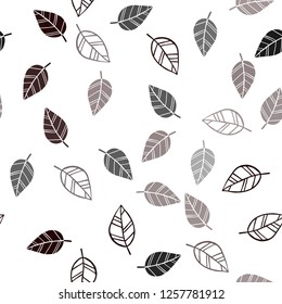 Dark Red vector seamless elegant wallpaper with leaves. leaves on elegant natural pattern with gradient. Template for business cards, websites.