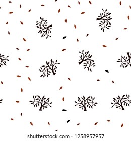 Dark Red vector seamless elegant wallpaper with leaves, branches. An elegant bright illustration with leaves and branches. Pattern for design of fabric, wallpapers.