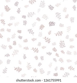 Dark Red vector seamless elegant background with leaves, branches. Illustration with doodles on abstract template. Pattern for design of window blinds, curtains.