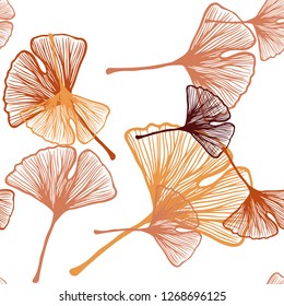 Dark Red vector seamless elegant wallpaper with leaves. A vague abstract illustration with leaves in doodles style. Design for wallpaper, fabric makers.