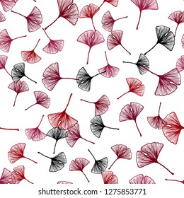 Dark Red vector seamless elegant pattern with leaves. leaves on elegant natural pattern with gradient. Texture for window blinds, curtains.