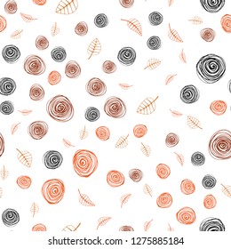 Dark Red vector seamless elegant background with leaves and flowers. Shining colored illustration with leaves and flowers. Texture for window blinds, curtains.