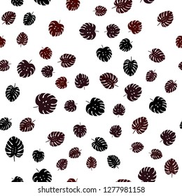 Dark Red vector seamless elegant template with leaves. Creative illustration in blurred style with leaves. Texture for window blinds, curtains.