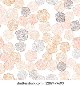 Dark Red vector seamless elegant template with flowers. Flowers in natural style on white background. Texture for window blinds, curtains.