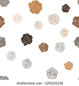 Dark Red vector seamless elegant template with flowers. Colorful illustration with flowers in doodle style. Template for business cards, websites.