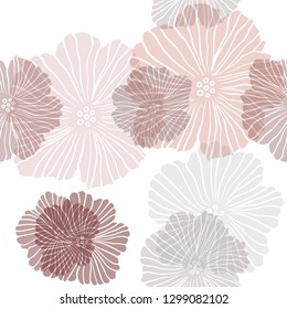 Dark Red vector seamless elegant wallpaper with flowers. Glitter abstract illustration with flowers. Pattern for design of fabric, wallpapers.