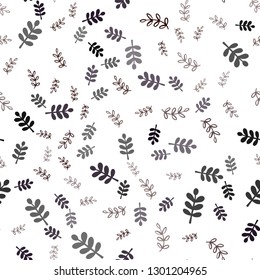 Dark Red vector seamless elegant pattern with leaves, branches. Decorative design in Indian style on white background. Design for wallpaper, fabric makers.